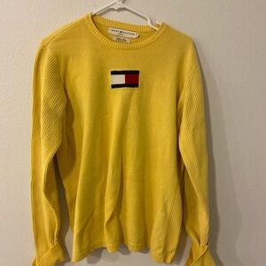 Tommy Hilfiger Yellow Crewneck cotton 90s sweater